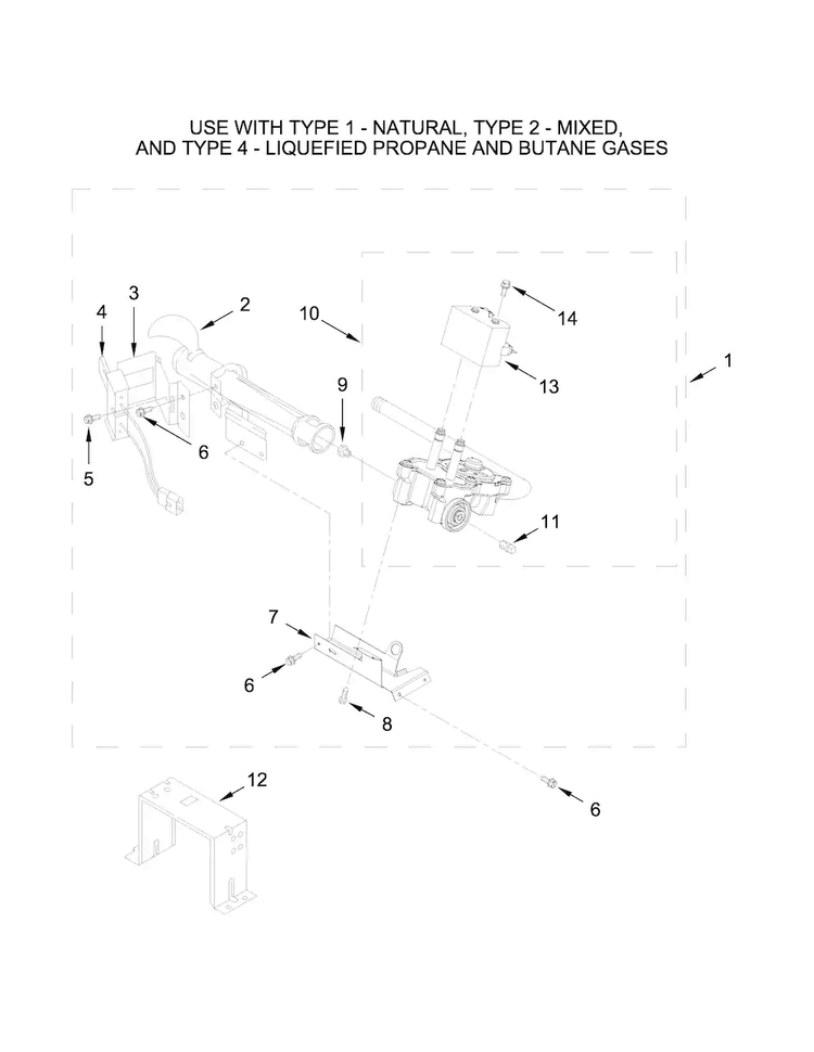 W10336852 Burner Assembly Parts Diagram and Parts List for MGDX655DW1  Maytag Dryer