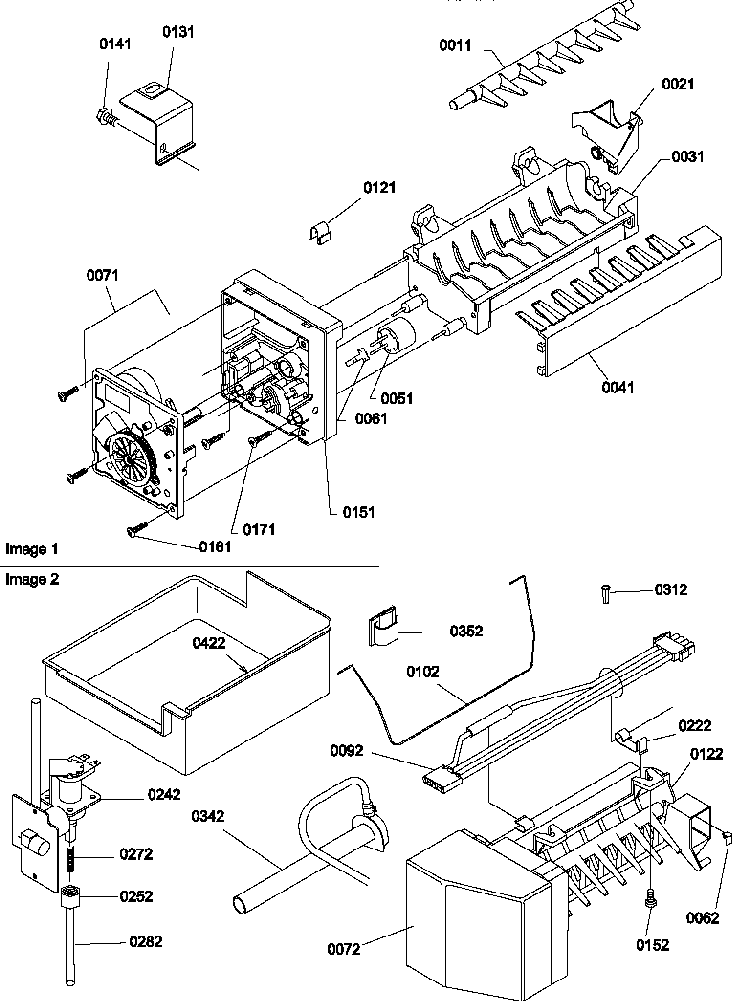 Ice Maker Assembly And Parts Diagram and Parts List for TR18TE-P1303101WE  Amana Refrigerator