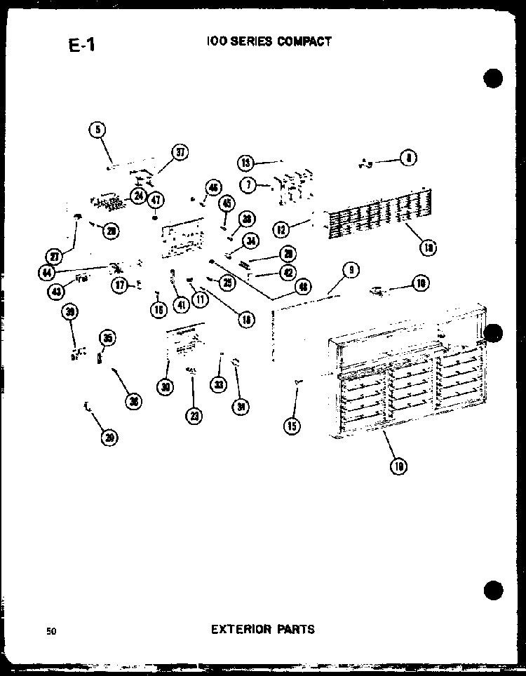 Exterior Parts Diagram and Parts List for 11-5J P54336-67R Amana Air Conditioner