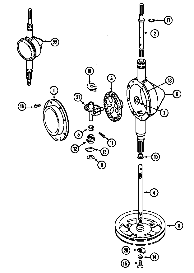 Transmission Diagram and Parts List for LAT8014ABL  Maytag Washer