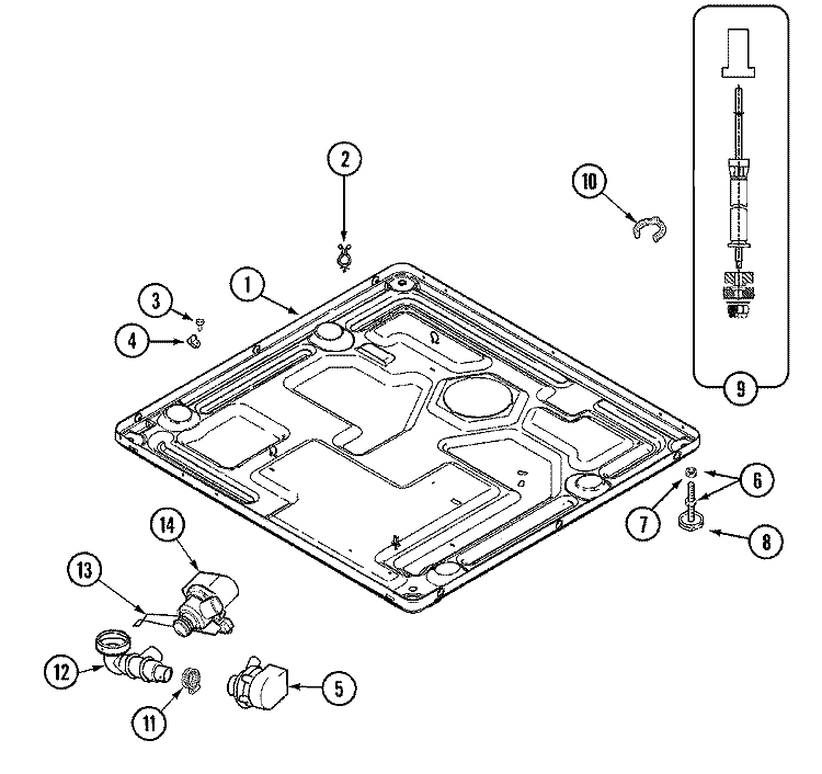 BASE Diagram and Parts List for MAH4000AWQ  Maytag Washer