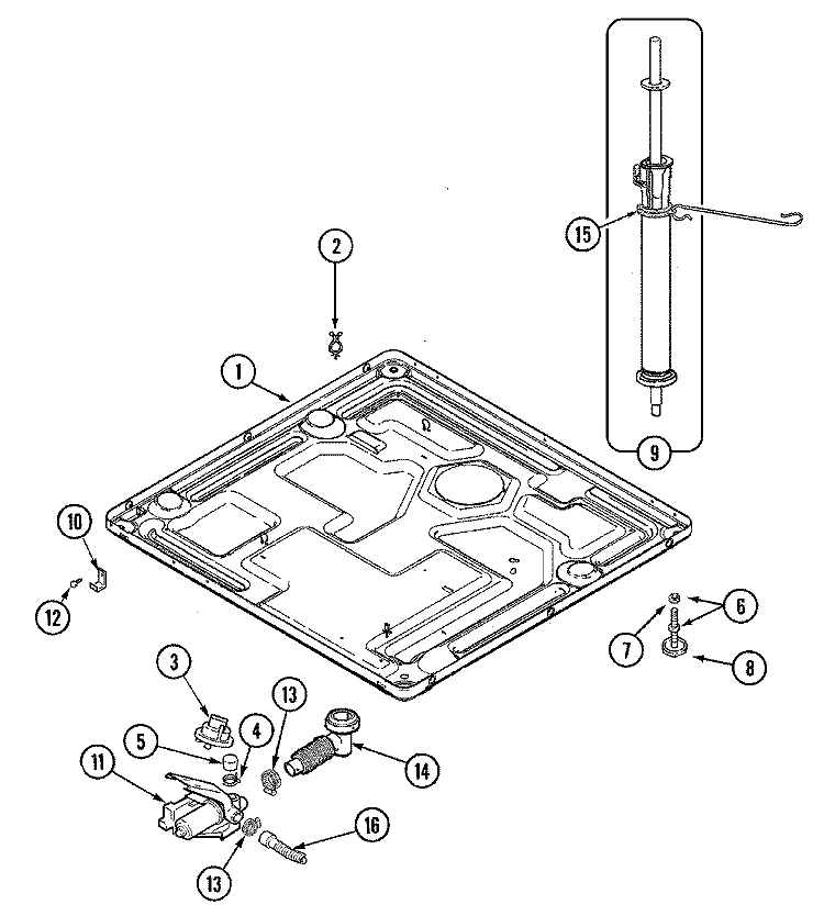BASE Diagram and Parts List for MAH7500AWQ  Maytag Washer