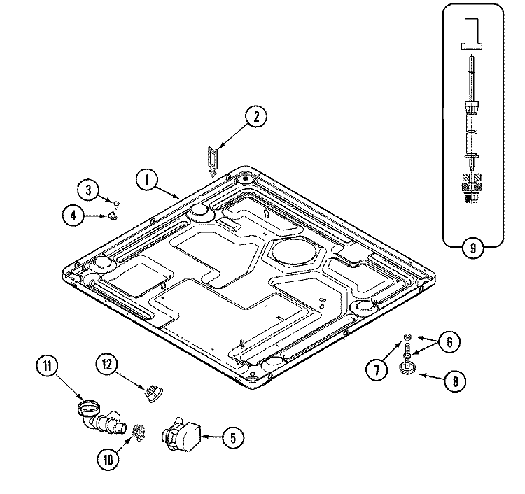 BASE Diagram and Parts List for MAH4000BWW  Maytag Washer