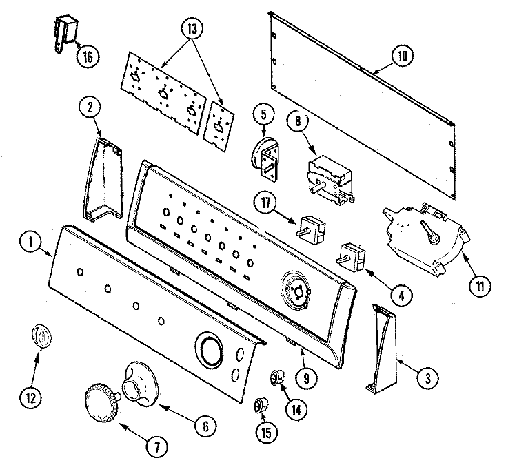 CONTROL PANEL Diagram and Parts List for HAV4657EWW  Hoover Washer