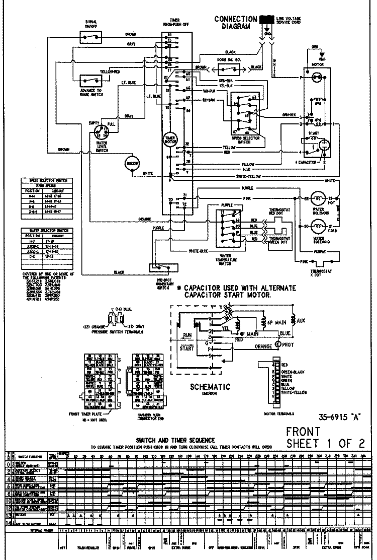 WIRING INFORMATION Diagram and Parts List for HAV4657EWW  Hoover Washer