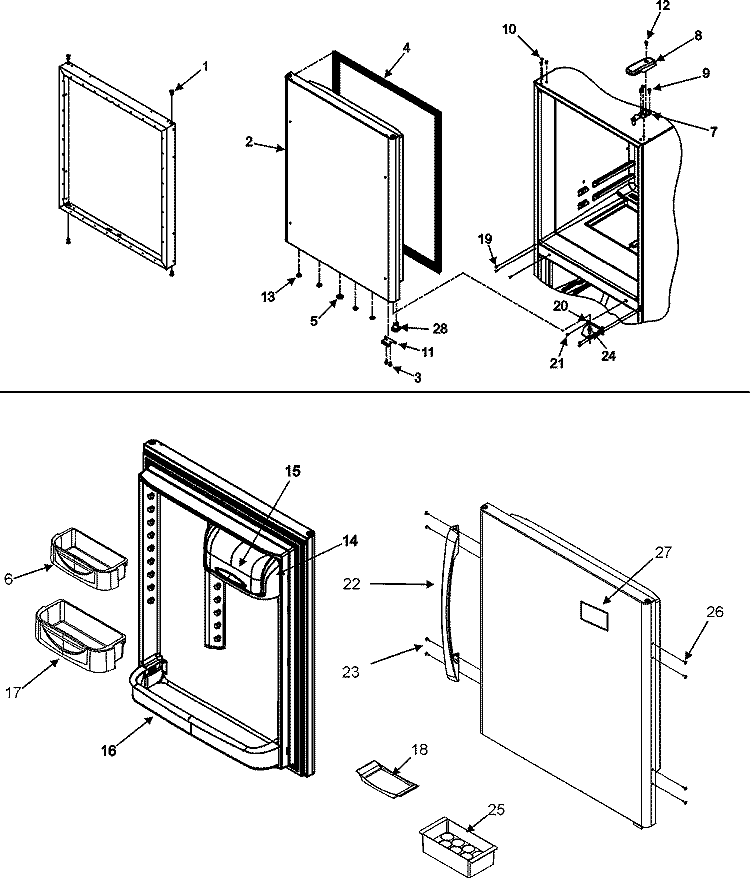 REFRIGERATOR DOOR Diagram and Parts List for MBB1956HES  Maytag Refrigerator