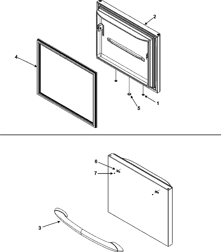 FREEZER DOOR Diagram and Parts List for ABC2037DEB  Amana Refrigerator