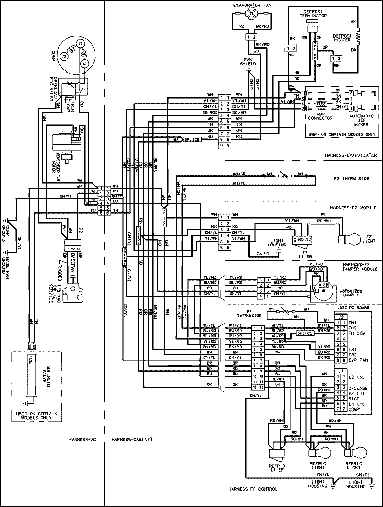 WIRING INFORMATION Diagram and Parts List for ABB2524DEB  Amana Refrigerator