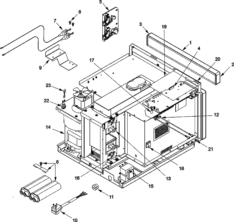 ELECTRICAL COMPONENTS Diagram and Parts List for HDC21RB2 P1331208M Amana Microwave