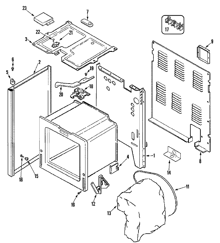 BODY Diagram and Parts List for AER5511AAQ  Amana Range