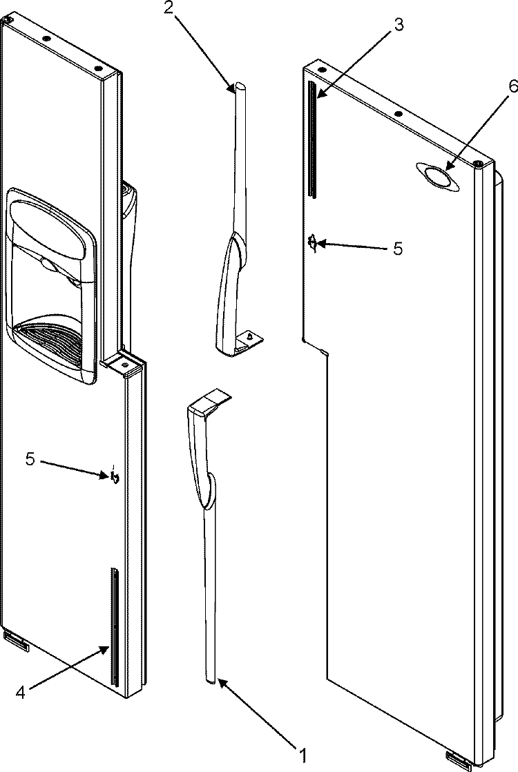 HANDLES (MZD2669KEB / Q / W) Diagram and Parts List for MZD2669KEB  Maytag Refrigerator