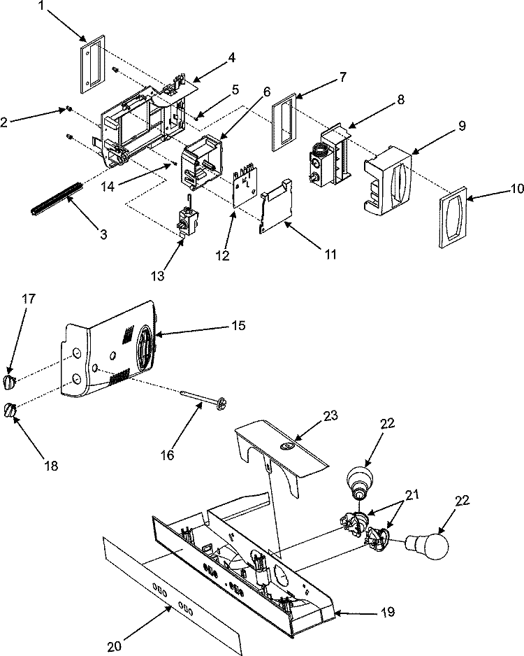 CONTROLS Diagram and Parts List for GSB2654HEQ  Maytag Refrigerator