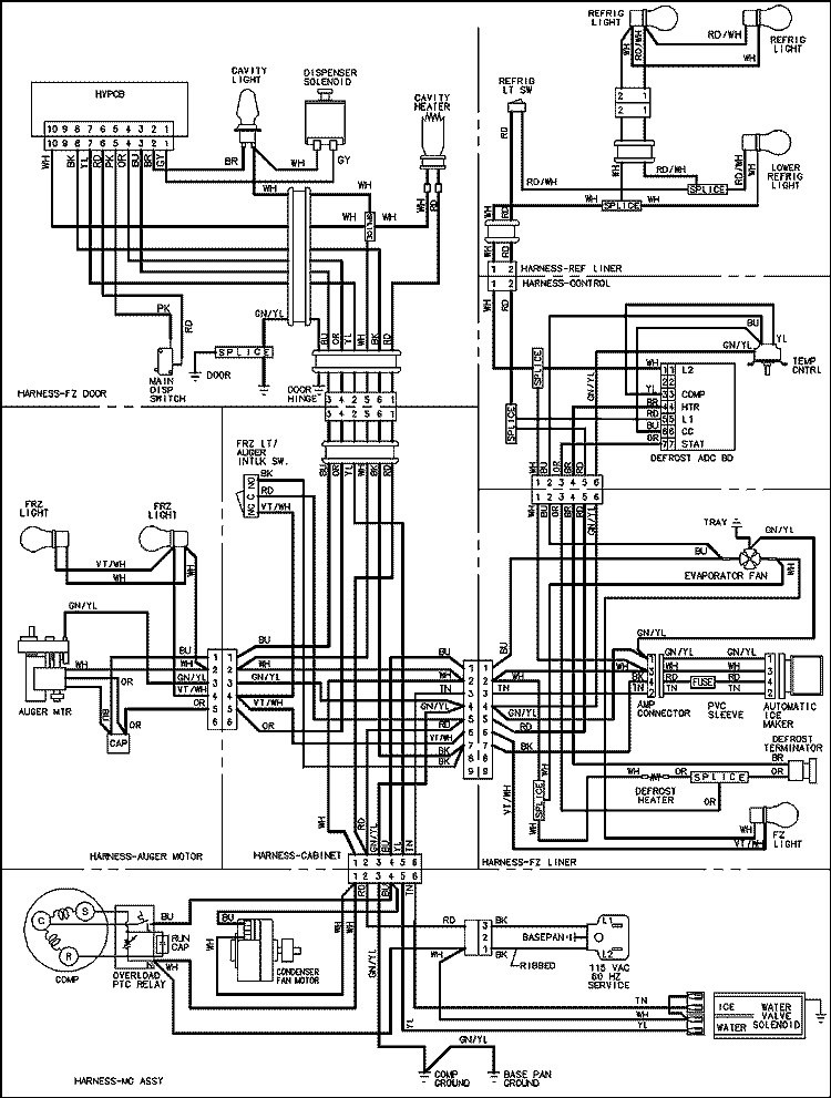WIRING INFORMATION (SERIES 50) Diagram and Parts List for MSD2655HES  Maytag Refrigerator
