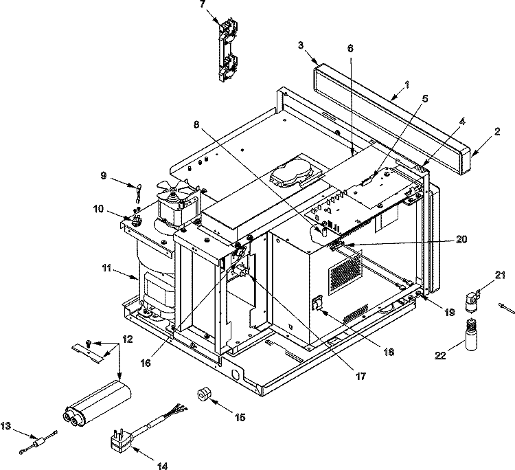 ELECTRICAL COMPONENTS Diagram and Parts List for HDC122 P1331202M Amana Microwave