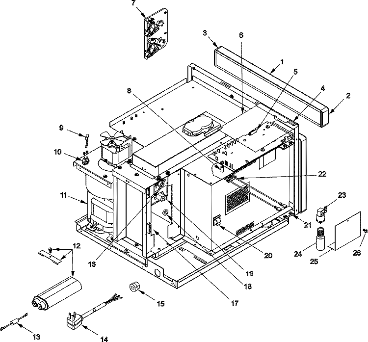 ELECTRICAL COMPONENTS Diagram and Parts List for DEC11E2 P1331213M Amana Microwave