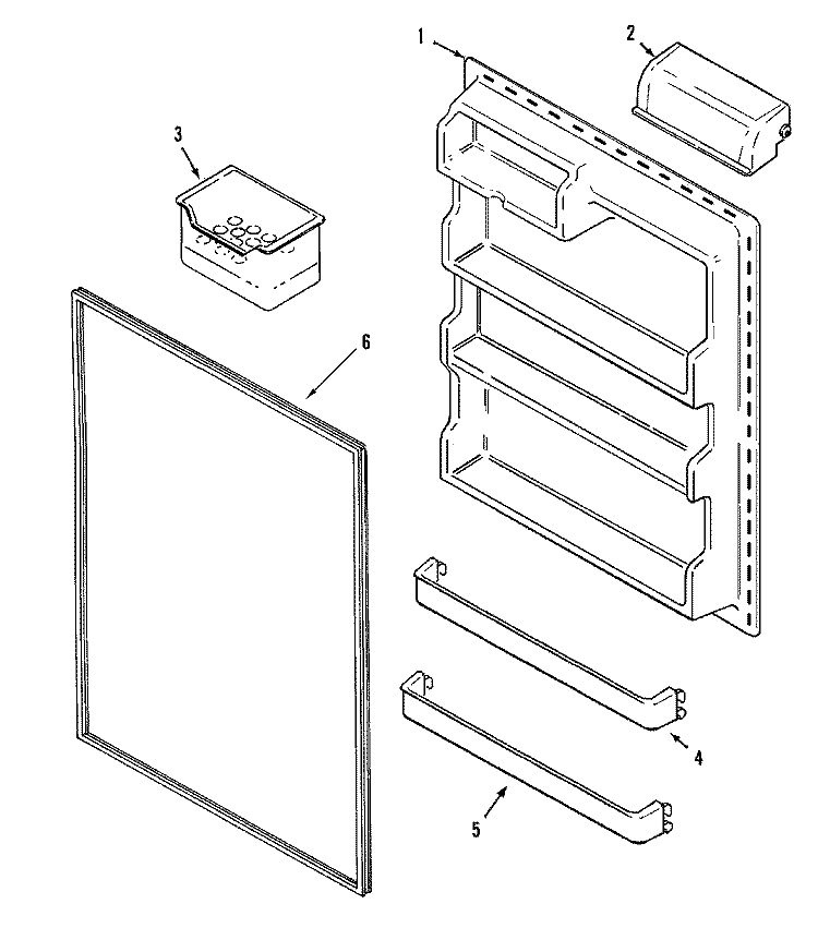 FRESH FOOD INNER DOOR Diagram and Parts List for PTF216LHRQ  Maytag Refrigerator