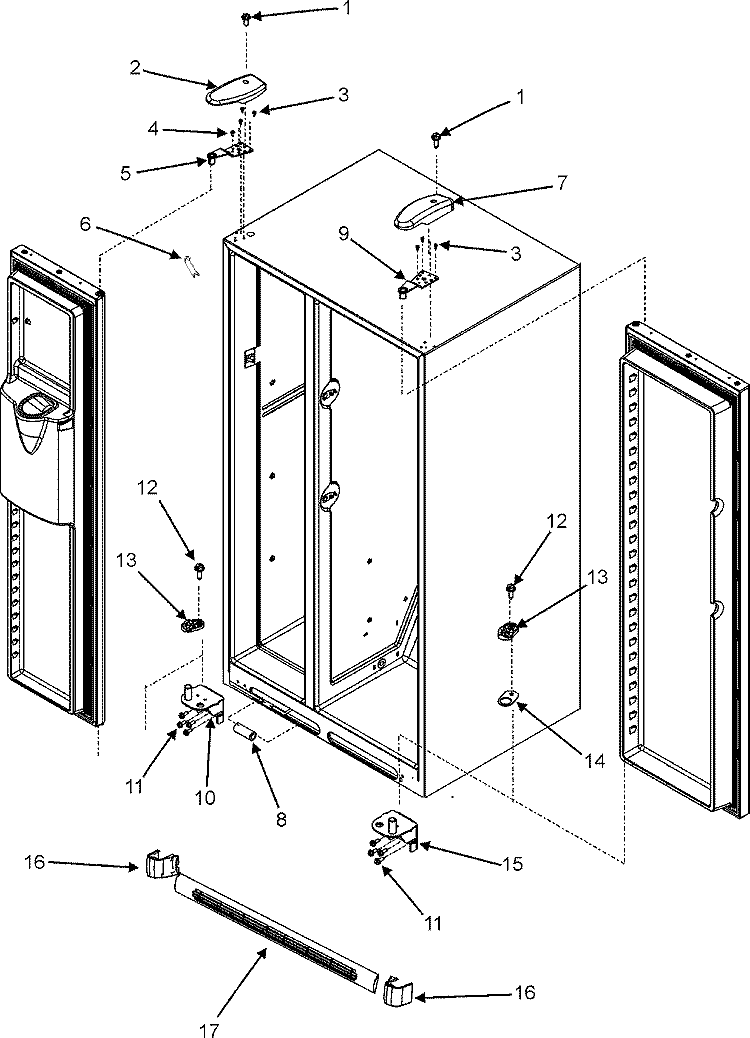 HINGES (SERIES 10) Diagram and Parts List for MSD2657HEQ  Maytag Refrigerator