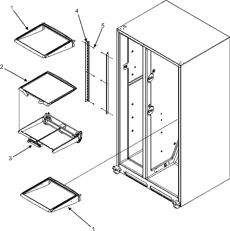 REFRIGERATOR SHELVES (SERIES 10) Diagram and Parts List for MSD2657HEQ  Maytag Refrigerator