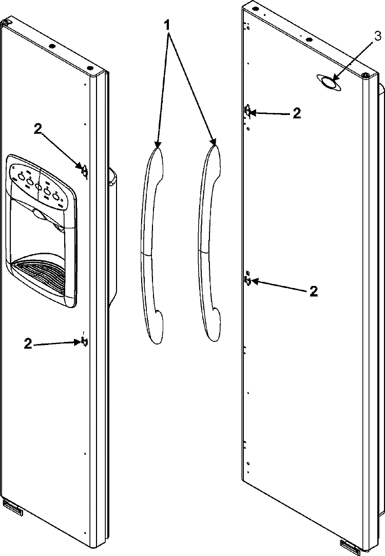 HANDLES (MSD2655HES - SERIES 10) Diagram and Parts List for MSD2655HES  Maytag Refrigerator