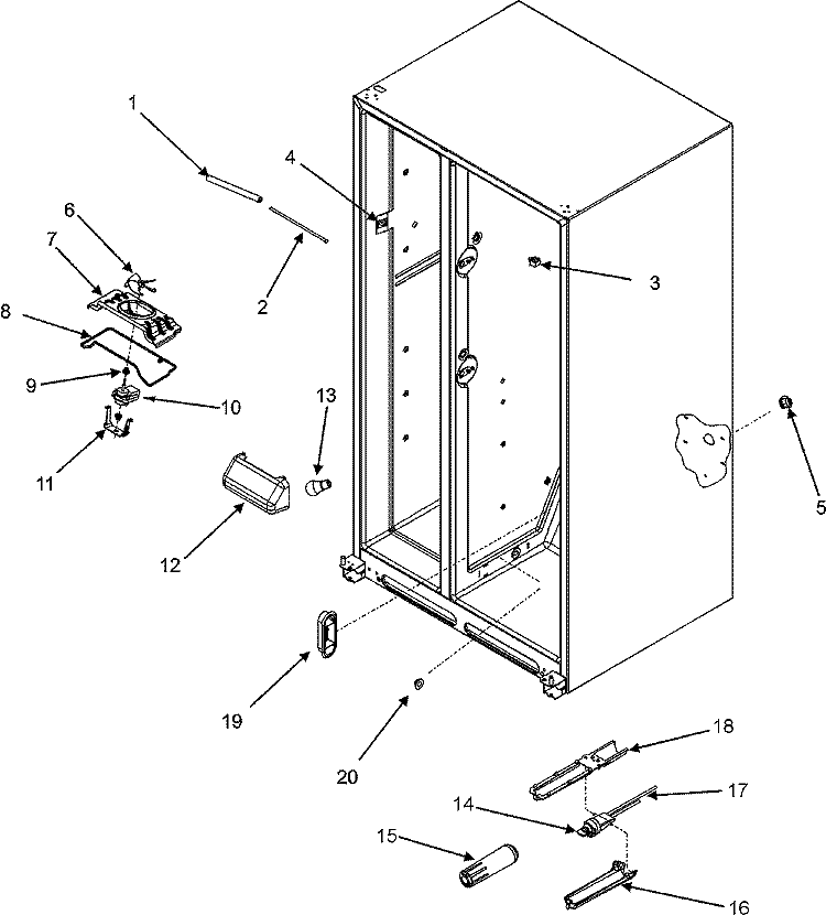 EVAP FAN / CRISP LIGHT / FILTER (SER.10) Diagram and Parts List for MSD2655HES  Maytag Refrigerator
