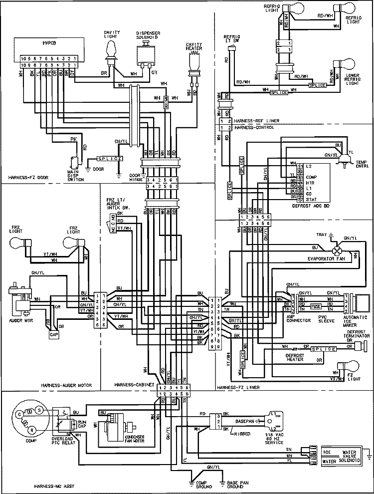 WIRING INFORMATION (SERIES 10) Diagram and Parts List for MSD2655HES  Maytag Refrigerator