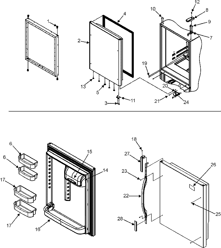 REFRIGERATOR DOOR Diagram and Parts List for PBF1951HEQ  Maytag Refrigerator