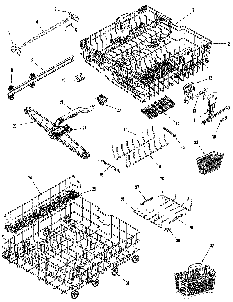 TRACK & RACK ASSEMBLY Diagram and Parts List for MDB7650AWS  Maytag Dishwasher