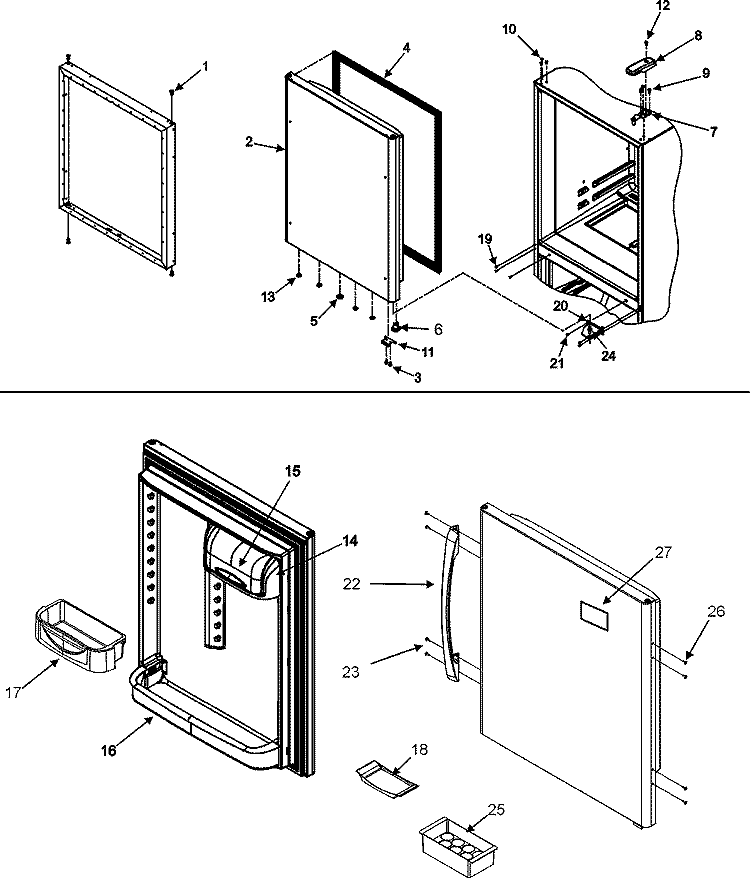 REFRIGERATOR DOOR Diagram and Parts List for MBF2256HES  Maytag Refrigerator