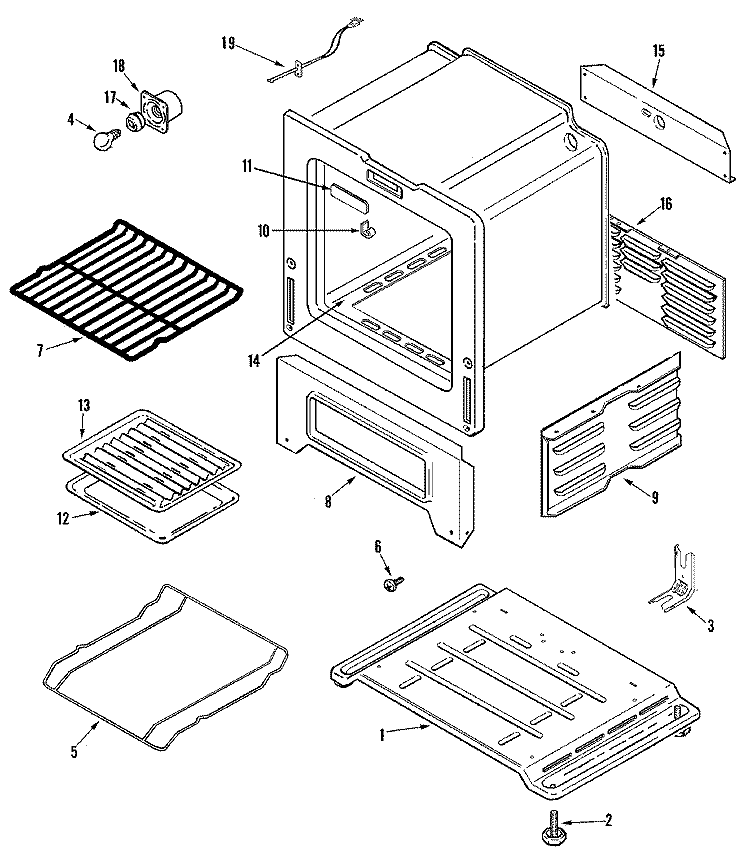 OVEN / BASE Diagram and Parts List for LLR4451AJS  Maytag Range