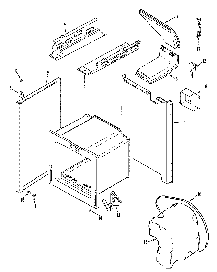 BODY Diagram and Parts List for LLR4451AJS  Maytag Range