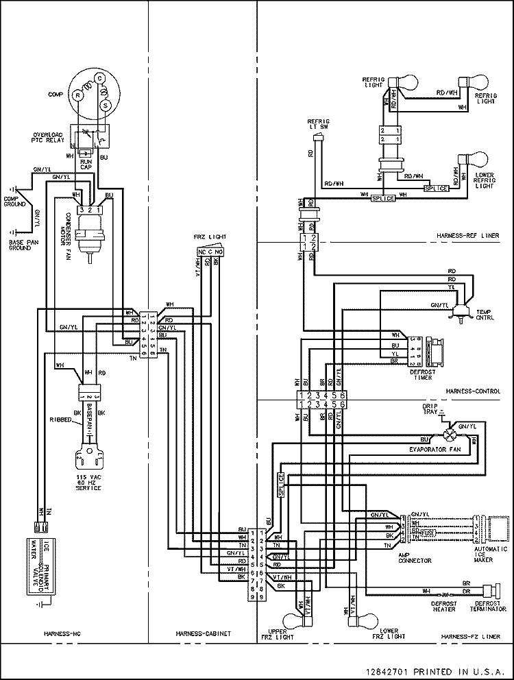 WIRING INFORMATION Diagram and Parts List for ASB2623HRQ  Amana Refrigerator