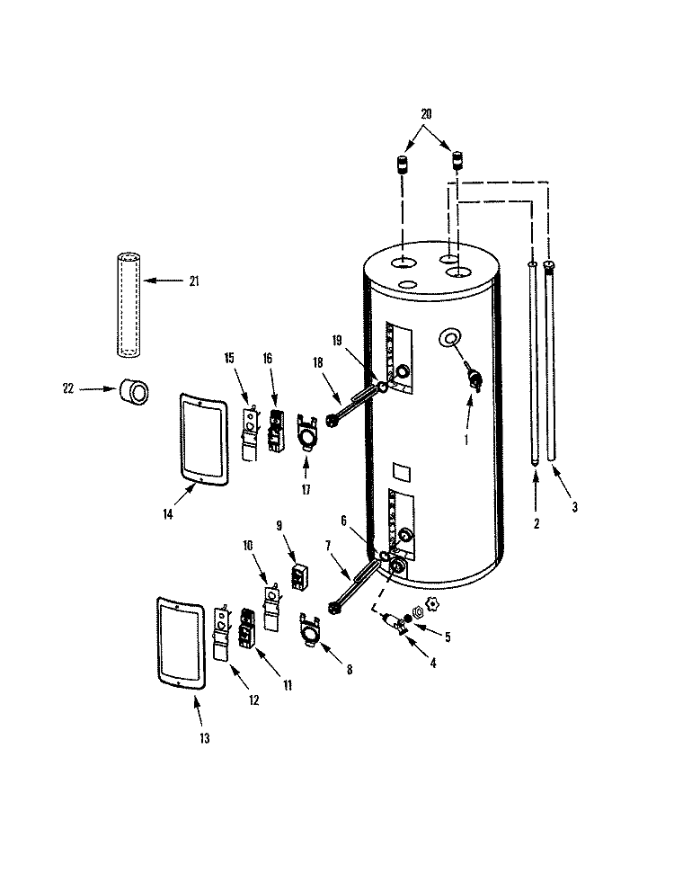 BODY Diagram and Parts List for HR650DJRSCSA  Maytag Water Heater