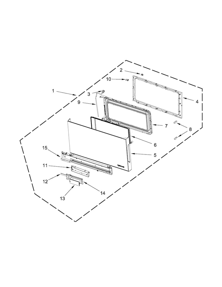 Door Parts Diagram and Parts List for JMV8208CS0  Jenn-Air Microwave