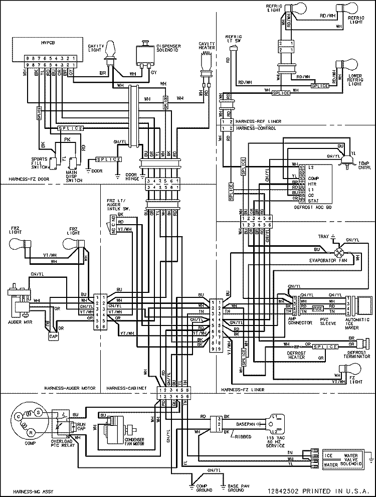 WIRING INFORMATION Diagram and Parts List for ASD2324HEB  Amana Refrigerator