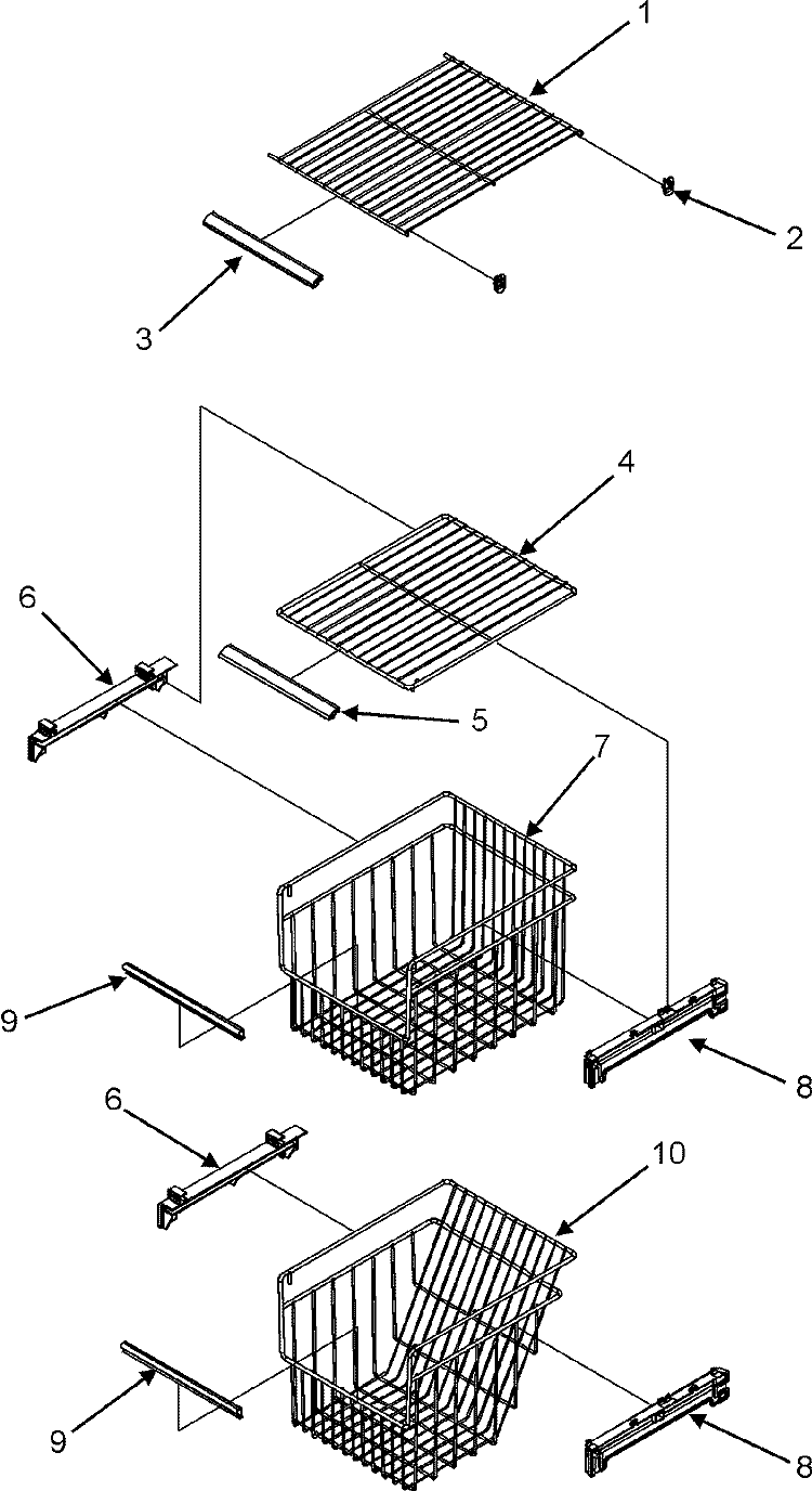 FZ SHELF Diagram and Parts List for ACD2238HTS  Amana Refrigerator