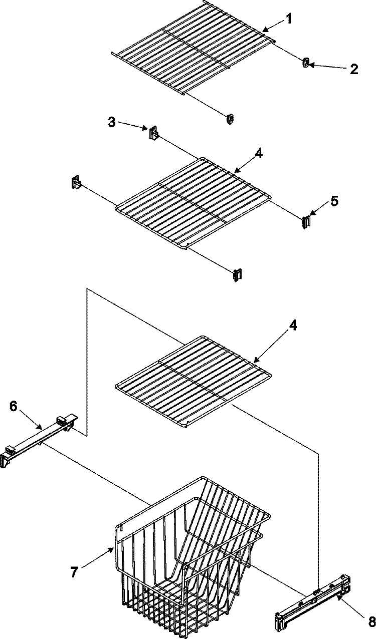 FZ SHELF Diagram and Parts List for ASD2625KEW  Amana Refrigerator