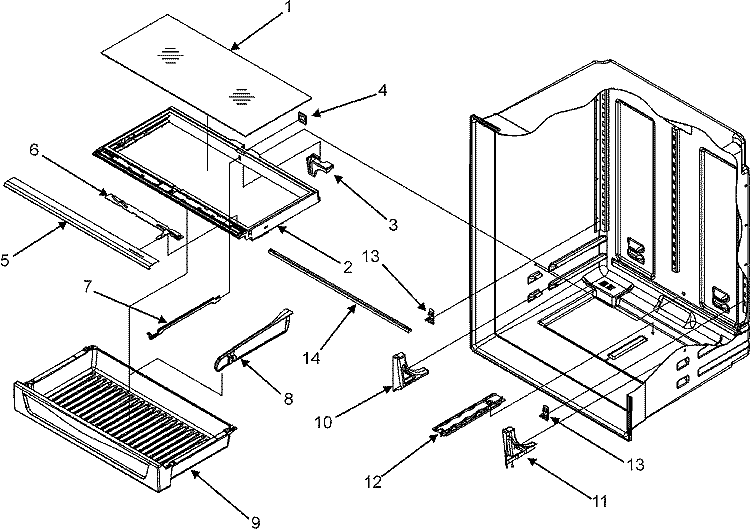 PANTRY ASSEMBLY Diagram and Parts List for JBD2286KEW  Jenn-Air Refrigerator