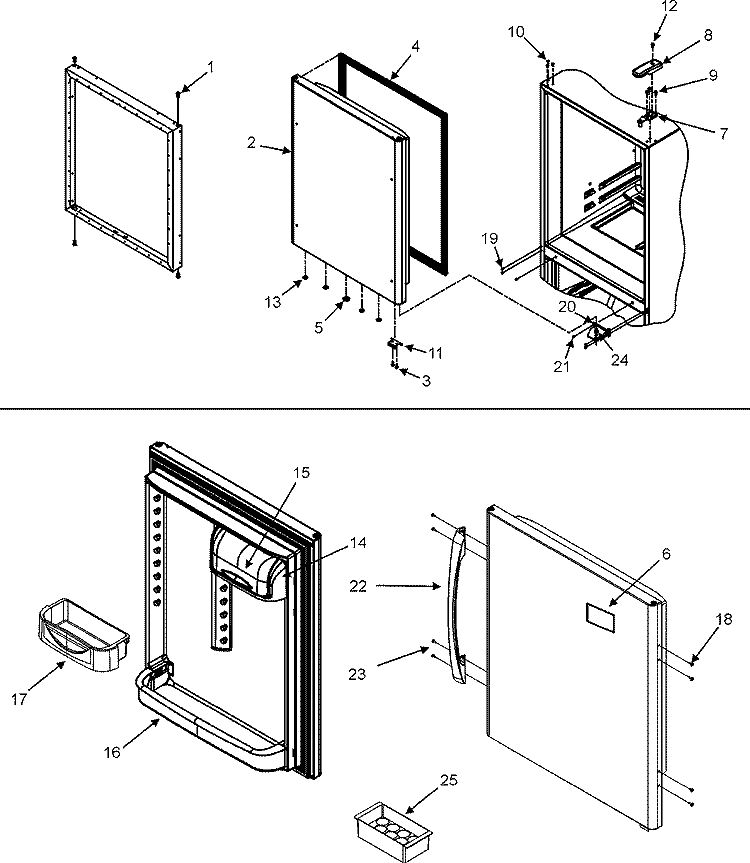 REFRIGERATOR DOOR Diagram and Parts List for MBF2254HES  Maytag Refrigerator