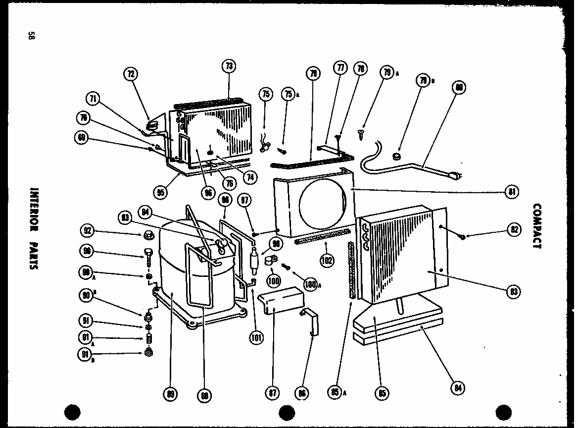 Interior Parts Diagram and Parts List for 11-2JM P54336-36R Amana Air Conditioner