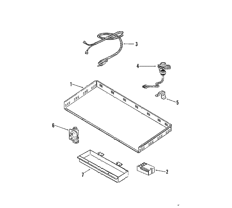 BURNER BOX Diagram and Parts List for JGCP636ADP  Jenn-Air Cooktop