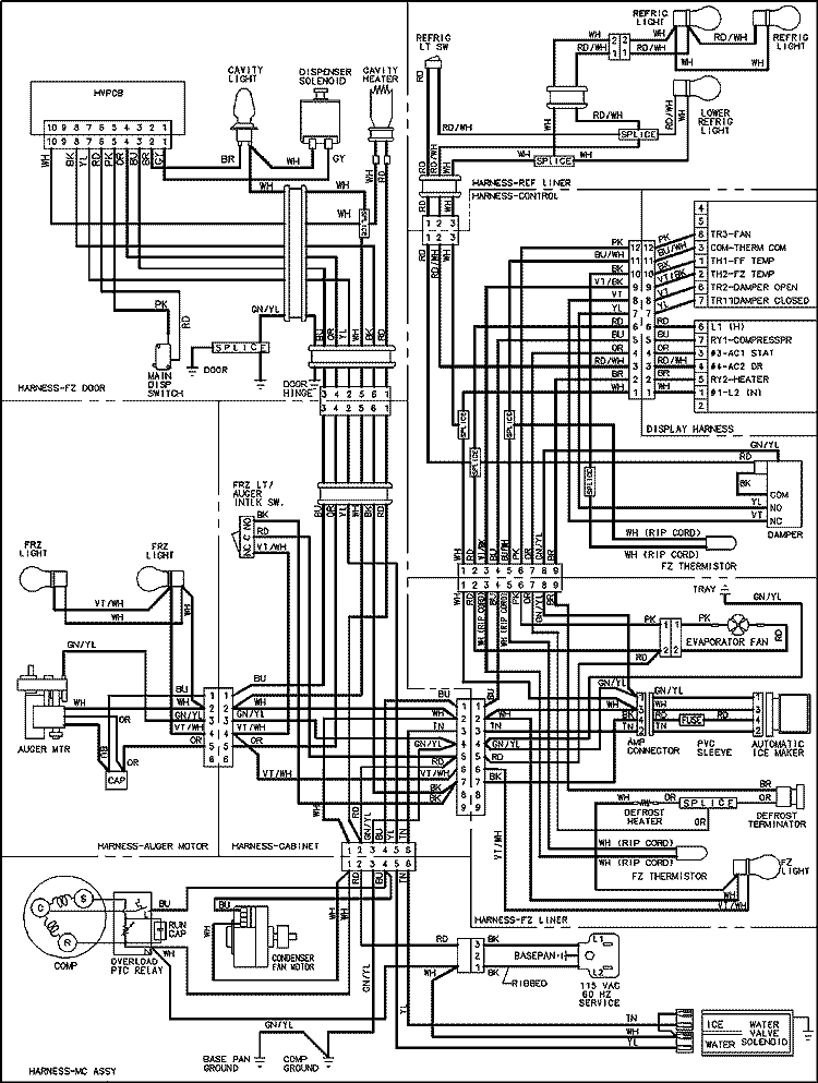 WIRING INFORMATION Diagram and Parts List for MCD2257HES  Maytag Refrigerator