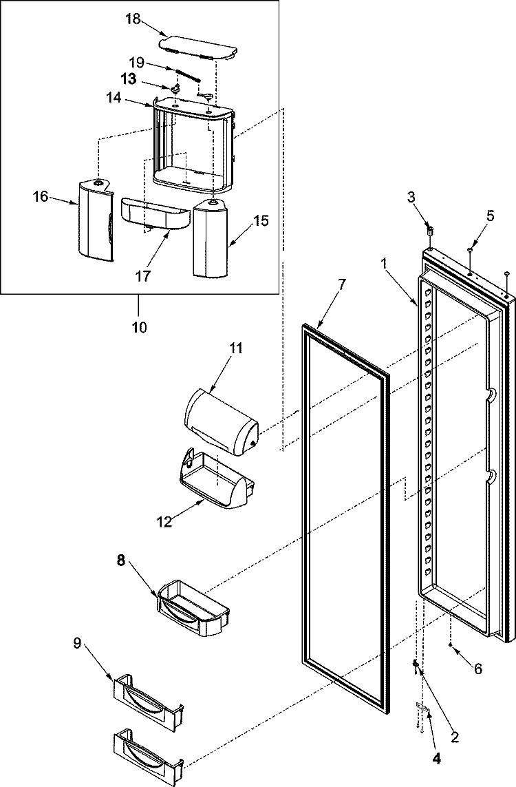 REFRIGERATOR DOOR Diagram and Parts List for JCB2285HES  Jenn-Air Refrigerator