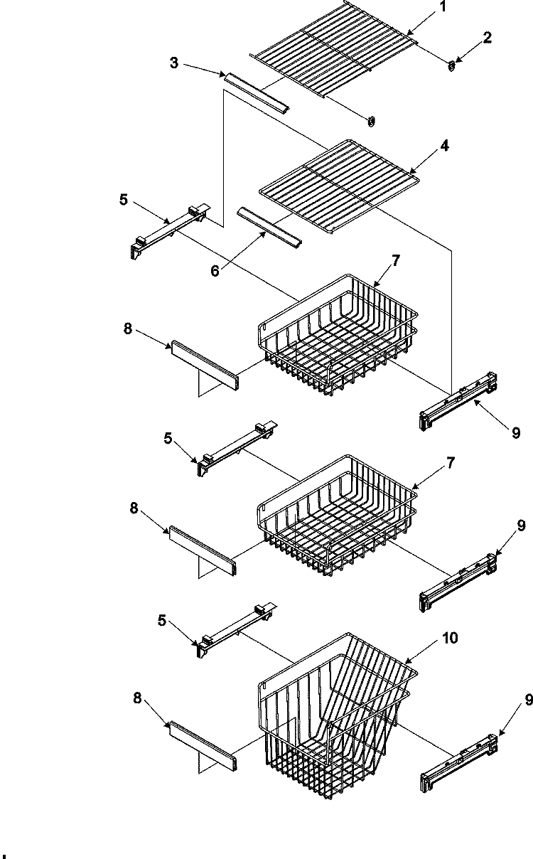 FREEZER SHELVES (GC2225GEKB / S / W) Diagram and Parts List for GC2225GEKB  Maytag Refrigerator
