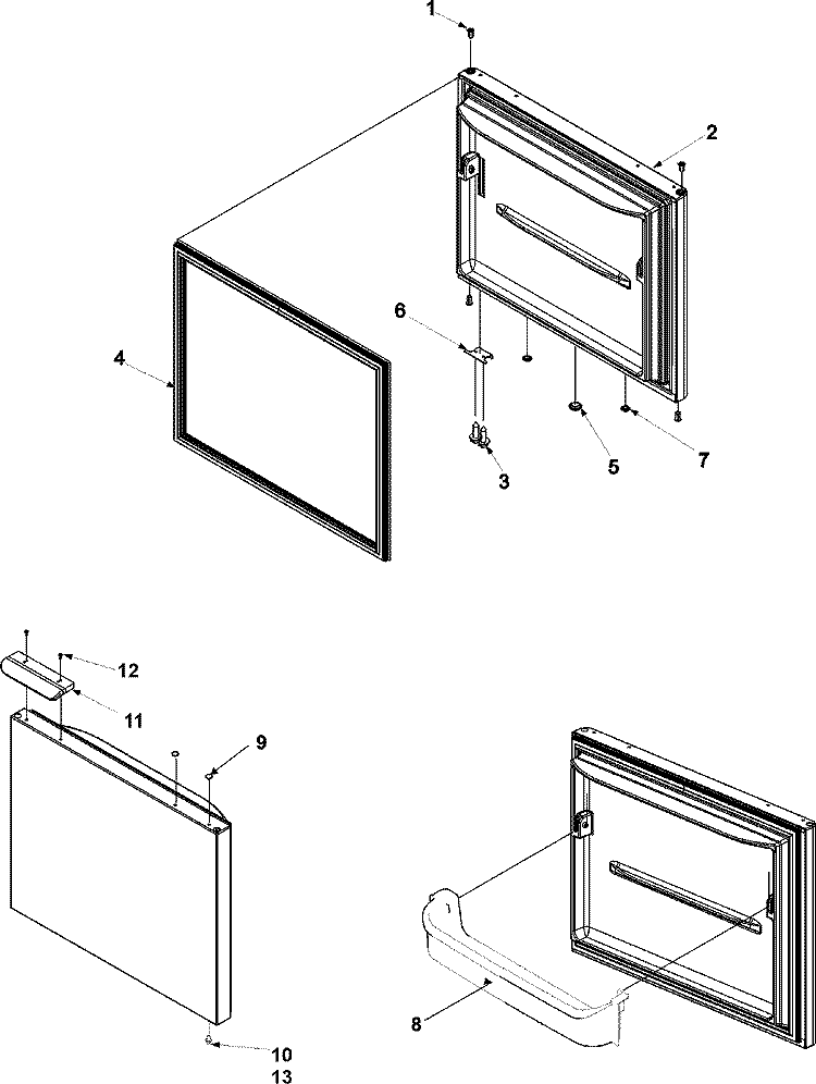 FREEZER DOOR Diagram and Parts List for AB2225PEKB  Amana Refrigerator
