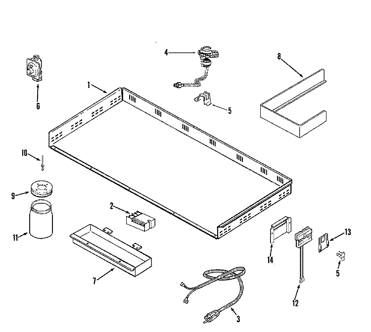 BURNER BOX Diagram and Parts List for JGCP648ADP  Jenn-Air Cooktop