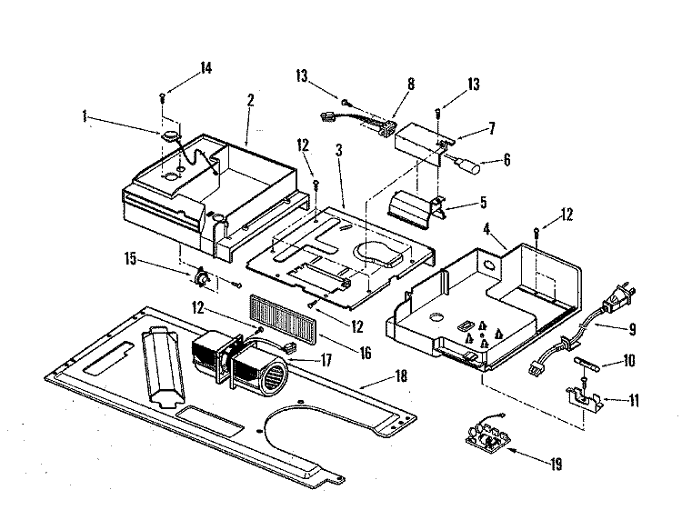 BLOWER MOTOR Diagram and Parts List for AMV6177AAB  Amana Microwave