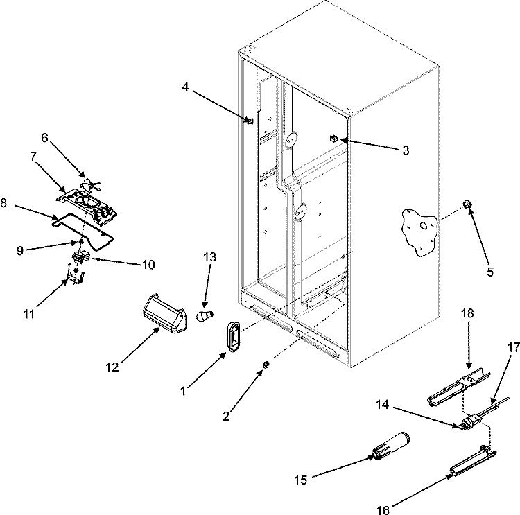 EVAP FAN ASSY. / CRISP LIGHT / WATERFILTER Diagram and Parts List for GZ2626GEKS  Maytag Refrigerator