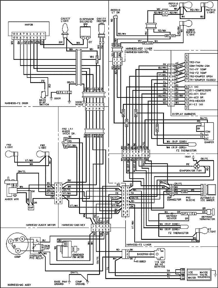 WIRING INFORMATION (SERIES 10) Diagram and Parts List for MSD2657HEQ  Maytag Refrigerator