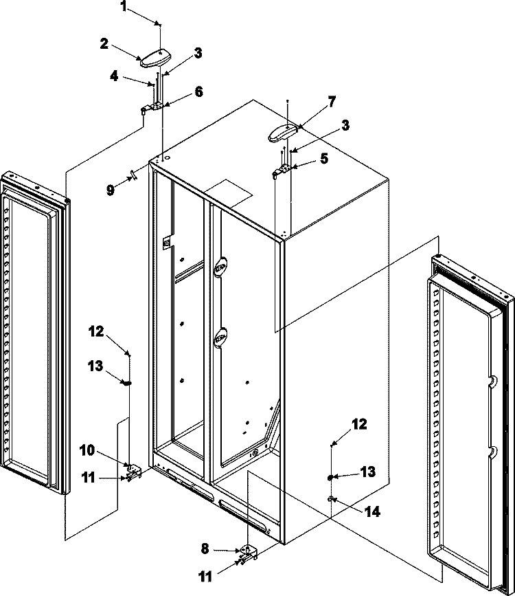 HINGES Diagram and Parts List for JCB2285HES  Jenn-Air Refrigerator