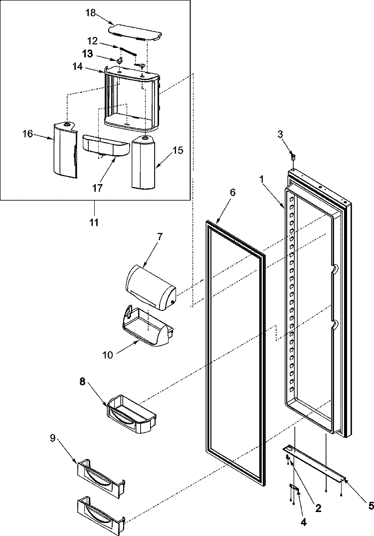 REFRIGERATOR DOOR Diagram and Parts List for JCB2282HTB  Jenn-Air Refrigerator